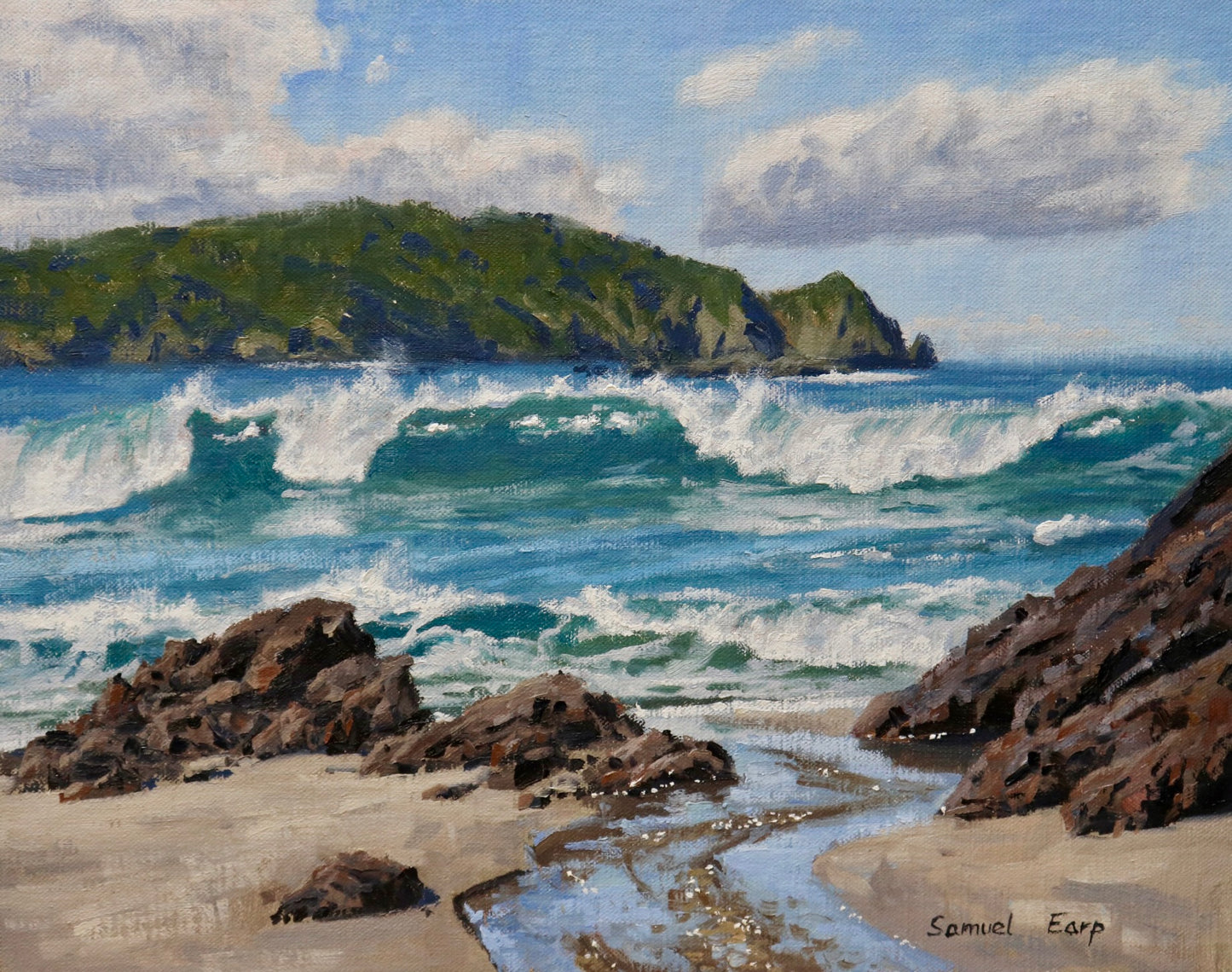 Morning Breakers, Elliot Bay | 11" x 14" | Original Oil Painting on Linen Panel