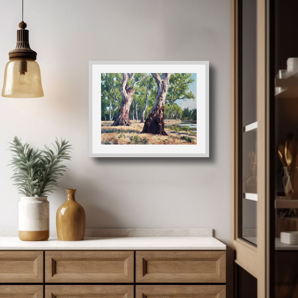 Gum Trees at the Murray River | 12" x 16" | Oil on Wooden Panel