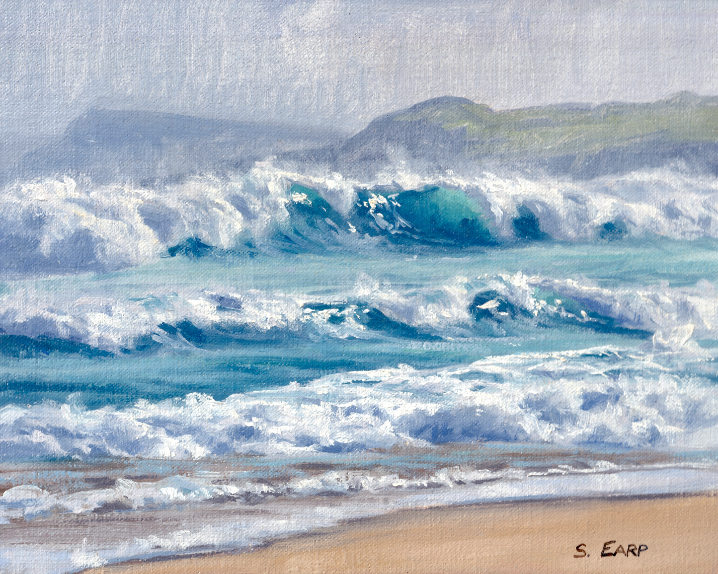 Central Coast Breakers | 8" x 10" | Original Oil Painting on Linen Panel