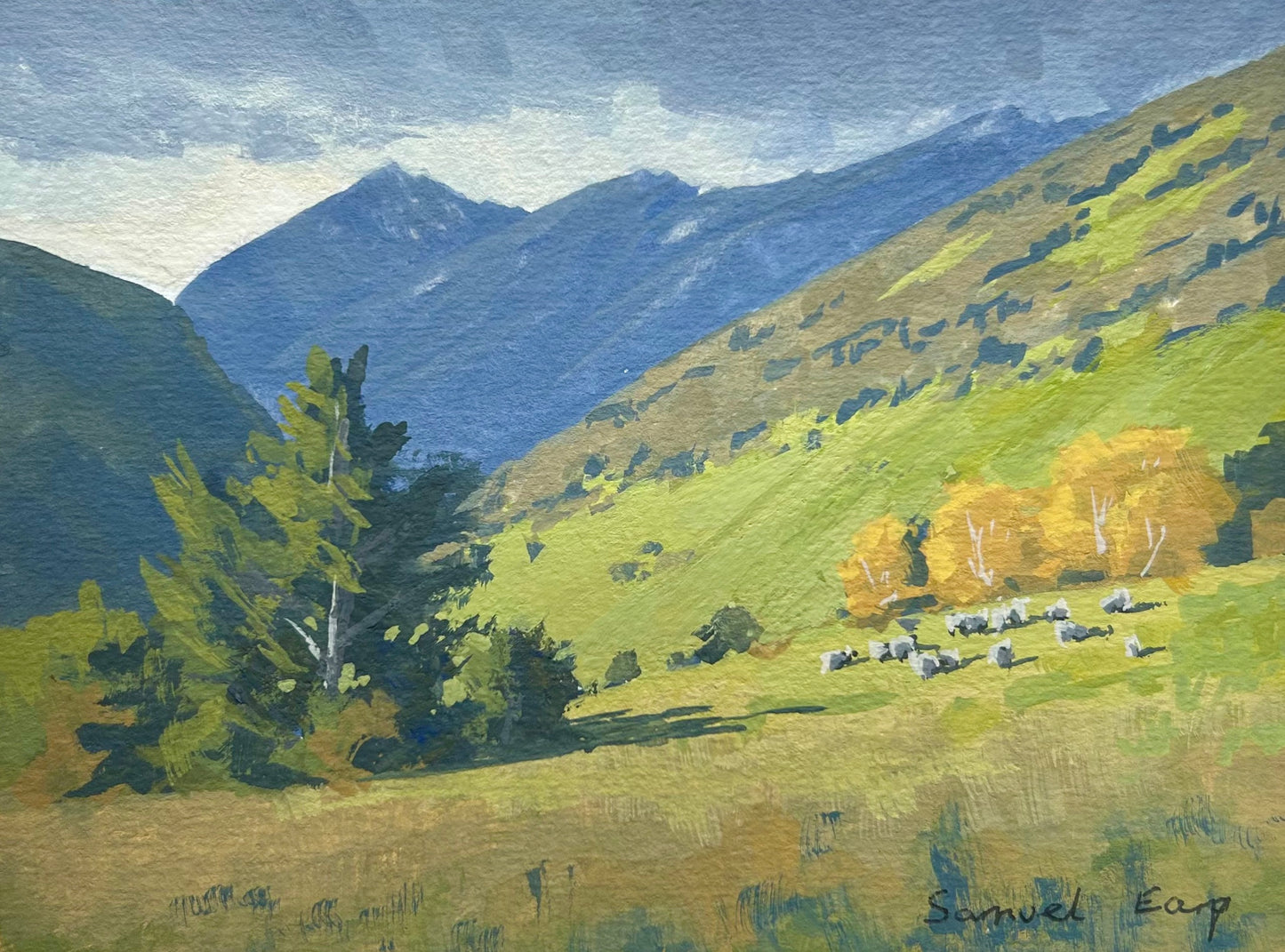 Rees Valley Vista | Original Gouache Painting on Watercolour Paper | 4.7" x 6.2"