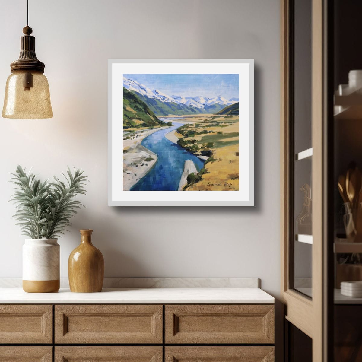 Serenity in the Rees Valley | Acrylic on Wood Panel | 12” x 12” | Collectible Nature-Inspired Wall Art