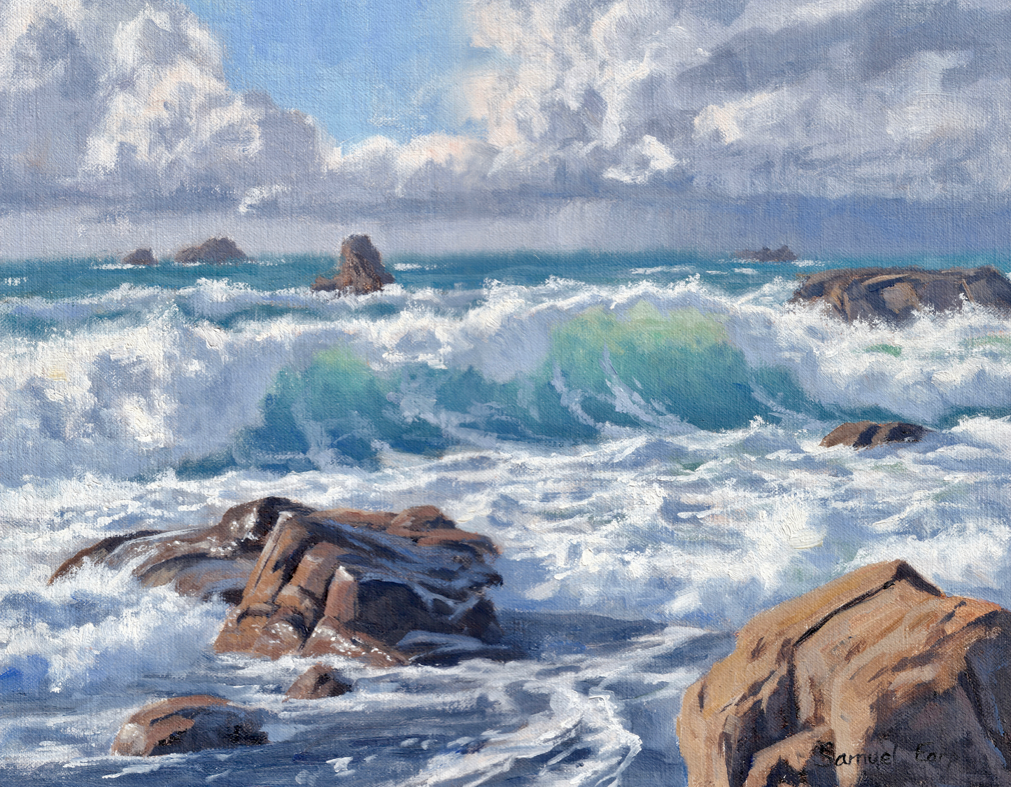 Guernsey's Coastal Symphony | 11" x 14" | Original Oil Painting on Linen Panel