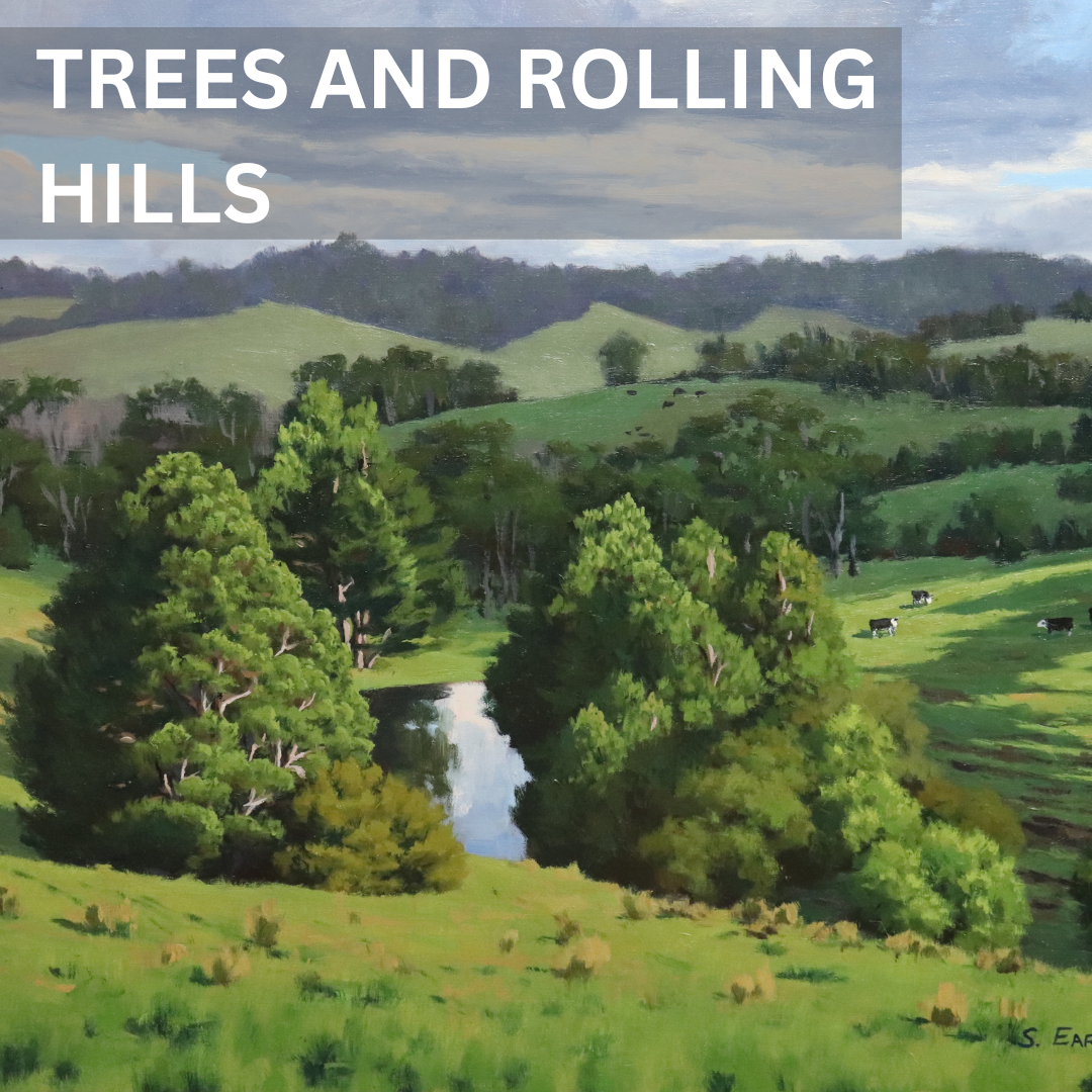 Trees and Rolling Hills – Landscape Painting Tutorial Video