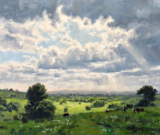 The Dance of Light and Cloud | Original Oil Painting | 10" x 12" Oil on Linen Panel