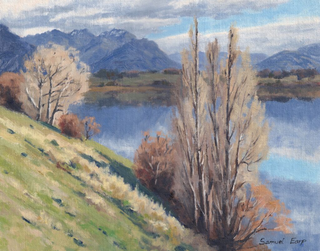 Winter Trees, Lake Hayes | Original Oil on Linen Panel | 11" x 14" (28cm x 35.5cm)